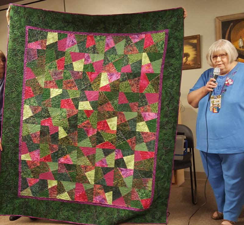 Vickie - Crazy Eights - a crazy quilt started at a class at QuiltNE