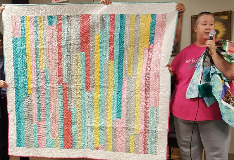 Dawn has completed a Strip quilt