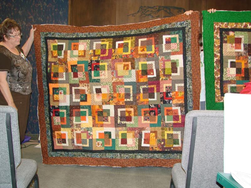 Margie made 2 quilts from Fall of 2010 BOM raw edge blocks