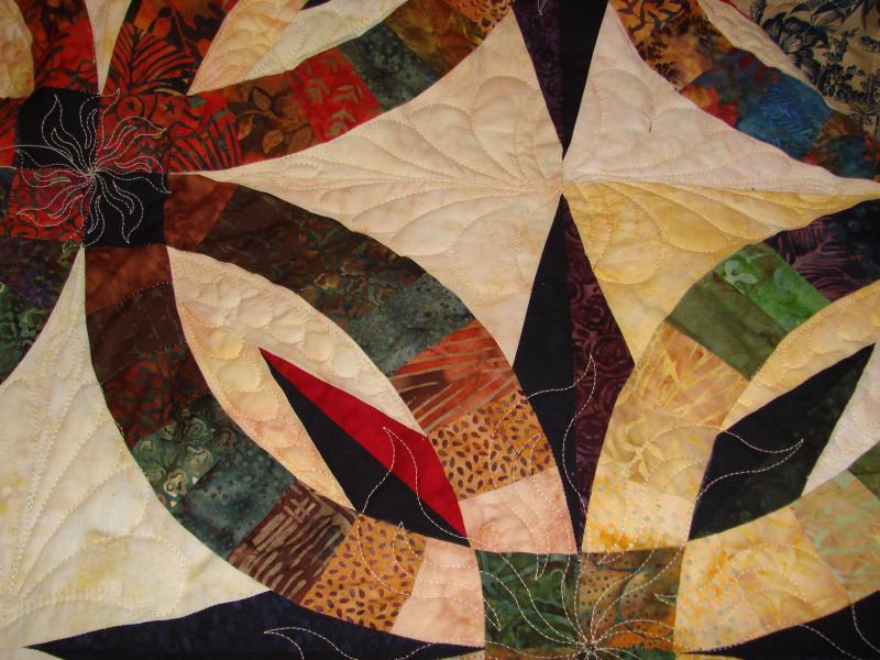 Susan's Bali Wedding Star pattern by judy Neimeyer/quilted by Kathy Wistrom