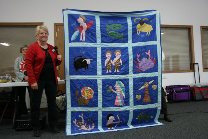 Donna's Zodiac quilt of her mother, from 1970