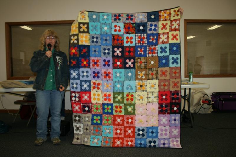 Deb's Flower quilt started in 1968