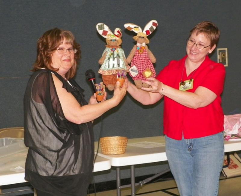 And, Karen shows a couple of quilted rabbits (UFO from 1996).