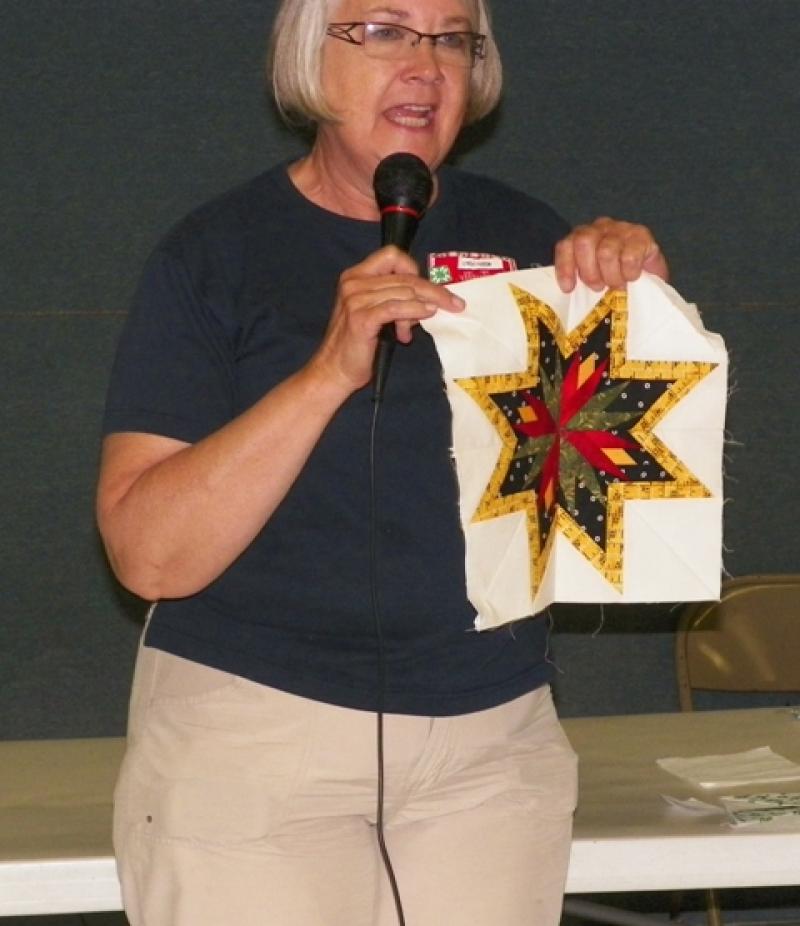 Her very first paper pieced Star Block shown by Linda P.